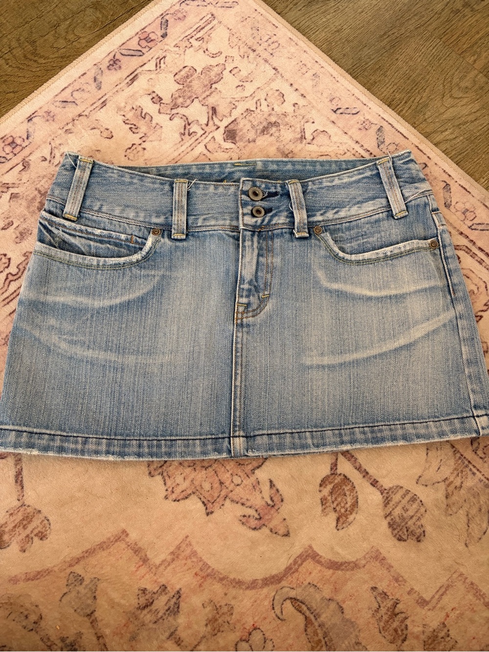 Aeropostale Light Blue Denim Midi Skirt